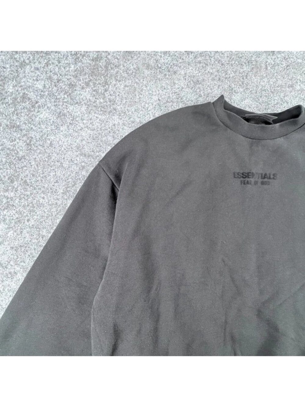 Fear Of God Essentials Sweatshirt Mens L Black Classic Fleece Crew Neck Outdoor - Picture 7 of 16